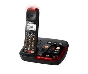 Panasonic KX-TGM420 Téléphone Numérique sans Fil Répondeur Numérique Unité de Base & Écouteur Unique LCD Haut Volume Mode Slow Talk Compatible Appareils Auditifs Blocage d'Appels Interrupteurs Noir
