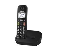 Panasonic KX-TGU110EXB Téléphone Numérique sans Fil, Écran LCD, Grosses Touches, Appel Favori, Compatible avec Les Appareils Auditifs, Noir