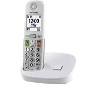 Panasonic Téléphone sans fil KX-TGU410EXW – Base+1 combiné, LCD, torche – Blanc/Argent