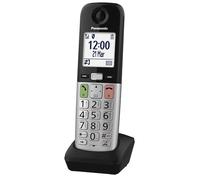 Panasonic KX-TGUA40EXB Combiné Supplémentaire pour Téléphones Numériques sans Fil KX-TGU430/KX-TGU410, Écran LCD, Appel Favori, Compatible avec Aides Auditives, Unité Principale Requise,Noir & Argent