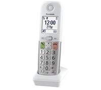 Panasonic KX-TGUA40EXW Combiné Supplémentaire pour Téléphones Numériques sans Fil KX-TGU430/KX-TGU410, Écran LCD, Appel Favori, Compatible Aides Auditives, Unité Principale Requise, Blanc & Argent