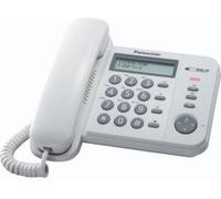 Panasonic KX-TS560EX1W Téléphone fixe analogique blanc avec identification de l'appelant