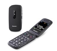 Panasonic KX-TU446EXB Téléphone Portable à Clapet, Sans forfait, Bouton d’Appel d’Urgence SOS, Amplificateur Vocal, Gros Boutons, Grand affichage,Grands chiffres, Flash, Écran couleur 2,4 pouces, Noir