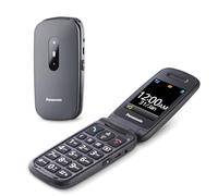 Panasonic KX-TU446EXG Téléphone Portable 2G à Clapet, Sans forfait, Bouton d’Appel d’Urgence SOS, Amplificateur Vocal, Gros Boutons, Grand affichage,Grands chiffres, Flash, Écran couleur, Gris