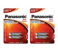 Panasonic Lot de 2 Blisters 2 piles alcalines AAA LR03 Pro Power Gold