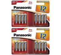 Panasonic Lot de 2 Blisters de 12 piles Pro Power LR6 Mignon AA 1,5V