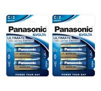 PANASONIC Lot de 2 Blisters de 2 Piles Evolta Baby C LR14-1,5 V