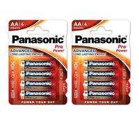 Panasonic Lot de 2 Blisters de 4 Piles Pro Power Alcaline LR6/AA (Mignon) 1,5 V