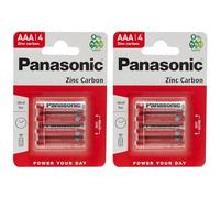 PANASONIC Lot de 2 Blisters de 4 Piles Red Zinc-Carbon AAA R03-1,5 V