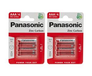 PANASONIC Lot de 2 Blisters de 4 Piles Red Zinc-Carbon AAA R03-1,5 V
