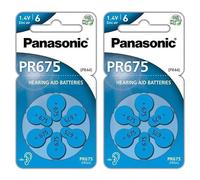 6 Piles Auditives PR675 / PR44 Panasonic Hearing Aid