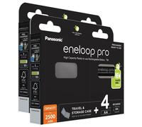 Panasonic Lot de 2 Eneloops Pro 4 Piles Rechargeables AA 2500mAh avec Boite de rangement
