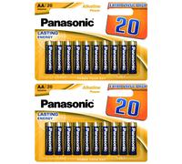 Panasonic Lot de 2 Packs 20 Piles Alcaline POWER BRONZE AA LR6 1,5V