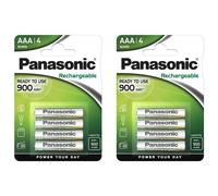 Panasonic Lot de 2 packs 4 Piles Rechargeable Evolta NiMH AAA (Micro)/HR03 - 900 mAh