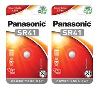 Panasonic Lot de 2 Piles bouton SR41 (SR41 EL) silver oxide 1.55 V