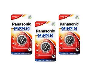 PANASONIC Lot de 3 Blisters 1 Pile Bouton Lithium Power CR2450 3 V