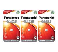 Panasonic Lot de 3 Piles bouton SR41 (SR41 EL) silver oxide 1.55 V