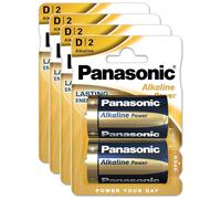 Panasonic Lot de 4 Lots de 2 Piles Alcaline Power LR20/D (Mono) 1,5 V