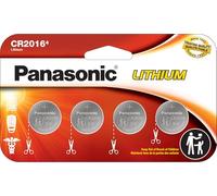 Panasonic Lot de 4 Piles Bouton CR2016 3,0 V au Lithium durables résistantes aux Enfants, Emballage basé sur des Normes