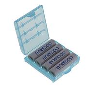 Panasonic Lot de 4 piles Eneloop Mignon AA 2 000 mAh BK-3MCCE (min. 1 900 mAh) avec une boîte pour piles de qualité de la marque Heiba Electronics