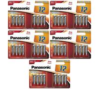 Panasonic Lot de 5 Blisters de 12 piles Pro Power LR6 Mignon AA 1,5V