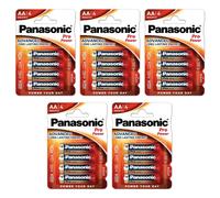 Panasonic Lot de 5 Blisters de 4 Piles Pro Power Alcaline LR6/AA (Mignon) 1,5 V