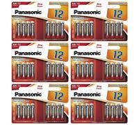Panasonic Lot de 6 Blisters de 12 piles Pro Power LR6 Mignon AA 1,5V