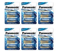 Panasonic Lot de 6 Blisters de 2 Piles Evolta Mono / D / LR20