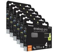 Panasonic Lot de 6 Eneloops Pro 4 Piles Rechargeables AA 2500mAh avec Boite de rangement