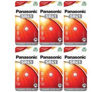 Panasonic Lot de 6 Piles bouton SR41 (SR41 EL) silver oxide 1.55 V
