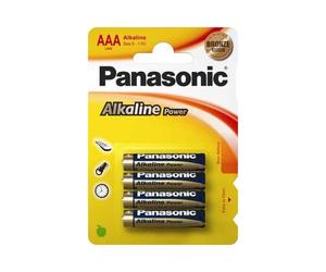 Panasonic LR03APB/4BP - Pile Alcaline AAA 1.5V Usage Unique (Lot de 4) - Dimensions 10.5x10.5x44.5mm - Poids 10.8g