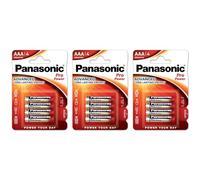Panasonic Piles alcalines Pro Power LR03PPG / 12BW Mignon AAA (LR6) Pack de 12