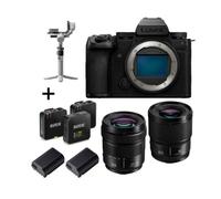 Panasonic Lumix Pack MN S5 IIx + 20-60mm + 50mm f/1.8 + Rode Wireless GO III + Dji RS4 Mini + 2nd batterie