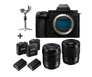 Panasonic Lumix Pack MN S5 IIx + 20-60mm + 50mm f/1.8 + Rode Wireless GO III + Dji RS4 Mini + 2nd batterie
