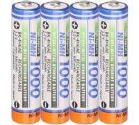 Panasonic Micro piles NiMH (AAA) avec 1000mAh - 4 pièces avec boîtier de piles