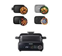 Panasonic NF-GM400 Multicuiseur Électrique 4-en-1, Frire, Cuisson Lente, BBQ, 1400W, 40-250°C, 9 Modes Automatiques, 4 Accessoires,Extracteur de Fumée, Lavable au Lave-Vaisselle, Cordon de 2,5m, Noir