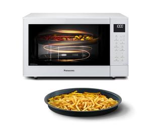 Panasonic NN-CT55RWEPG Four à Micro-Ondes combiné 4-en-1, 27 L avec mode Airfryer, Inverter 1000 W, Gril 1300 W, Chaleur Tournante, 19 Programmes Automatiques, panier de cuisson Airfryer, Blanc