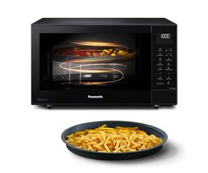 Panasonic NN-CT56RBEPG 27L 4-en-1 Micro-ondes Combiné Inverter avec mode Airfryer, 1000W, 19 Programmes Auto, Cuisson Convection Gril, Design Compact Gain de Place, Noir
