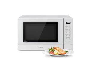 Panasonic NN-GT45KWSUG Four Micro-Ondes Gril et Plateau Tournant en Verre, 31L, 1000W, Technologie Inverter, 24 Programmes Auto, Décongélation, 7 Niveaux de Puissance, Minuterie, Affichage LED, Blanc