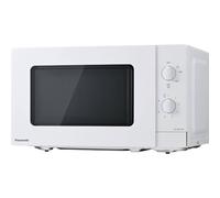Panasonic NN-SM21QWEPG Micro-ondes solo 20 l avec bol en verre, 800 W, réglage de décongélation, 5 niveaux de puissance, bouton rotatif, design compact, minuterie, blanc