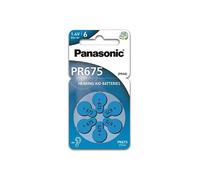 Piles Panasonic PR675 Zinc Air pour appareils auditifs, Type 675, 1,4 V, Piles pour appareils auditifs, 6 dans Un Paquet, Bleu