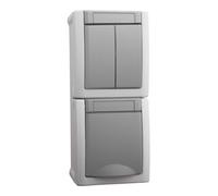 Panasonic Panasonic Prise/Commutateur série combiné vertical FR-AP IP54 gris 90591082-DE Quantité:1
