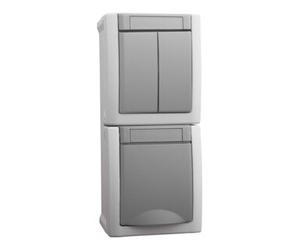 Panasonic Panasonic Prise/Commutateur série combiné vertical FR-AP IP54 gris 90591082-DE Quantité:1