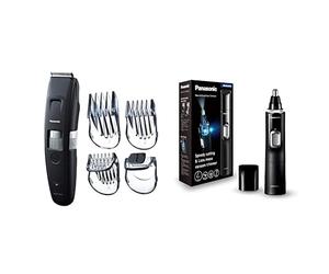 Panasonic - Personalcare ER-GB96-K503 | Tondeuse barbe - Spécial barbes longues 58 Réglages 7 accessoires Noir & Er-Gn300K503 Tondeuse à sourcils Wet&Dry Nose Ear, Noir, 3,8 x 3,4 x 16,4 cm