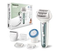 Panasonic - Personalcare Es-El8c-G503 | Épilateur Electrique Femme - Double Rangée De Disques Avec 60 Pinces Wet & Dry Lumiere Led 9 Accessoires Tête Pivotante Flexible À 90° Vert/Blanc -