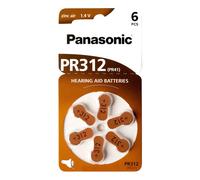 Panasonic Piles auditives PR312 Zinc Air 1,4 V - Pack de 6