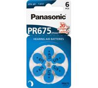 Panasonic Pile bouton zinc-air V 675 / PR675 / PR44 blister de 6 pièces