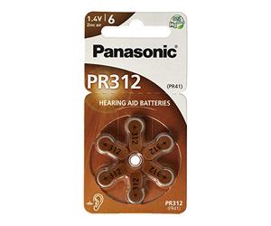 Panasonic PR312 Lot de 60 Piles pour appareils auditifs (10 Paquets)