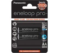Panasonic Pro, Ni-MH battery ready to use, AA Cute, Pack of 2, Min. 2500 mAh, 500 charge cycles, with increased performance and low self-discharge, rechargeable battery