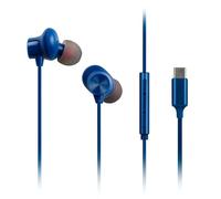 Panasonic RP-TCM225DEA USB-C Écouteurs Intra-Auriculaires, Casque Filaire avec Micro et Télécommande Intégrés, Basses Puissantes, Ajustement Personnalisable, Câble de 1,2 m, Bleu